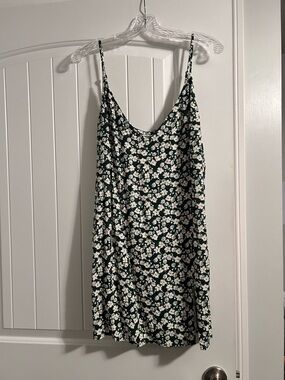 Reformation Marlowe Green/Cilantro Floral Slip Mini Dress